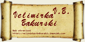 Velimirka Bakurski vizit kartica